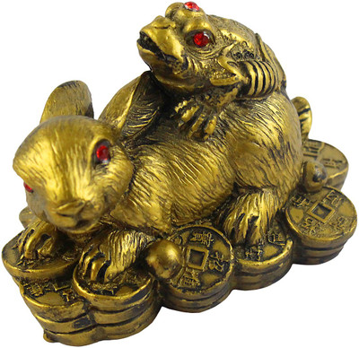 estore VASTU FENG SHUI FROG ON RAT, MANGOOS MOUSE WITH WEALTH COINS FOR GOODLUCK AND HAPPINESS Decorative Showpiece - 8 cm(Polyresin, Gold)
estore VASTU FENG SHUI FROG ON RAT, MANGOOS MOUSE WITH WEALTH COINS FOR GOODLUCK AND HAPPINESS Decorative Showpiece - 8 cm(Polyresin, Gold)