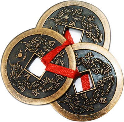 DivyaMantra Feng Shui Three Lucky Chinese 2" Coins with Red Ribbon For Money, Wealth Luck Decorative Showpiece - 5 cm(Zinc, Copper)
DivyaMantra Feng Shui Three Lucky Chinese 2" Coins with Red Ribbon For Money, Wealth Luck Decorative Showpiece - 5 cm(Zinc, Copper)