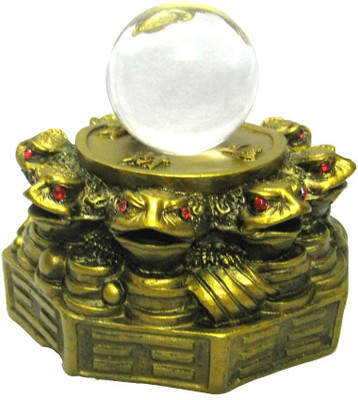 estore VASTU FENG SHUI 8 EIGHT FACE ASHT MUKHI FROG WITH CRYSTAL BALL Decorative Showpiece - 9 cm(Polyresin, Gold)
estore VASTU FENG SHUI 8 EIGHT FACE ASHT MUKHI FROG WITH CRYSTAL BALL Decorative Showpiece - 9 cm(Polyresin, Gold)