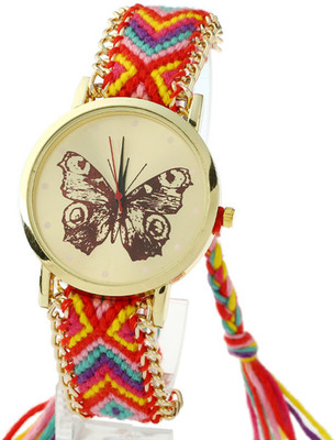 Keepkart 007 Butterfly Dial Geneva Platinum Friday Watch For Women And Girls Watch - For Girls