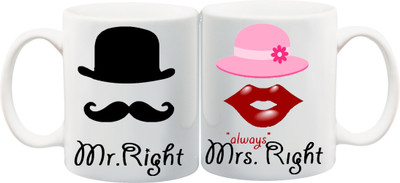 Stylotrendz Mr Right Mrs Always Right Perfect gift for Husband or Wife Ceramic Mug(325 ml, Pack of 2), White
Stylotrendz Mr Right Mrs Always Right Perfect gift for Husband or Wife Ceramic Mug(325 ml, Pack of 2), White