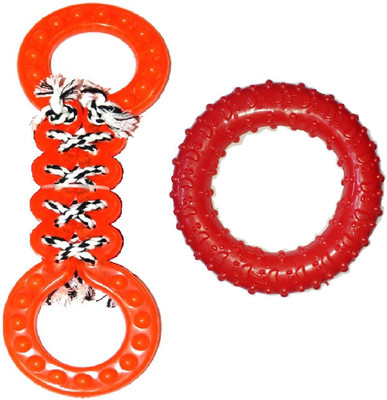 Goofy Tails Super Chew Toy (Ring M + Fun Toy3060) Rubber Chew Toy, Fetch Toy, Rubber Toy For Dog