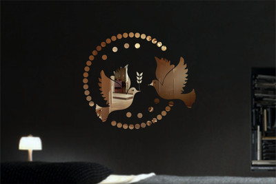 Naveed Arts Acrylic wall sticker Sticker(Pack of 1, Bronze mirror