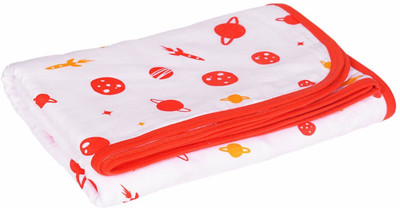 Wonder Wee Printed Blanket(Cotton, Orange