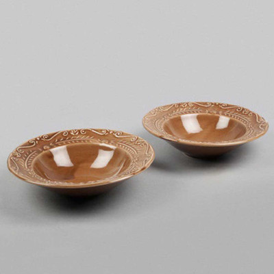Miah Decor Ceramic Bowl Set(Brown, Pack of 2)