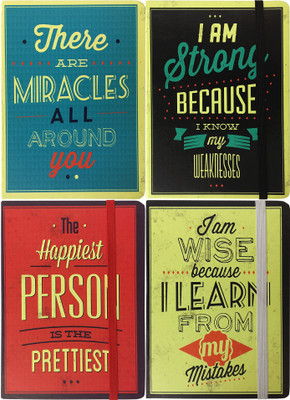 Bag Of Small Things A6 Note Book(Quotes Mix, Multicolor, Pack of 4)