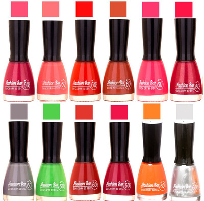 Fashion Bar Mazanta,Neon Pink,Rescue Red,Rich brown,Fuchsia Pink,Shimmer Pink,Grey,Green,Musted,Plum,Peach,Silver Nail polish Mazanta,Neon Pink,Rescue Red,Rich brown,Fuchsia Pink,Shimmer Pink,Grey,Green,Musted,Plum,Peach,Silver(Pack of 12)
Fashion Bar Mazanta,Neon Pink,Rescue Red,Rich brown,Fuchsia Pink,Shimmer Pink,Grey,Green,Musted,Plum,Peach,Silver Nail polish Mazanta,Neon Pink,Rescue Red,Rich brown,Fuchsia Pink,Shimmer Pink,Grey,Green,Musted,Plum,Peach,Silver(Pack of 12)