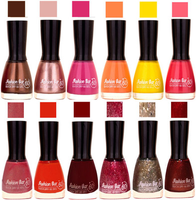 Fashion Bar Dark Brown,Precious Pink,Purple,Peach,Yellow,Pink,Pearl Pink,Orange,Maroon,Glitter,Silver Jari,Deep Jari Nail polish Dark Brown,Precious Pink,Purple,Peach,Yellow,Pink,Pearl Pink,Orange,Maroon,Glitter,Silver Jari,Deep Jari(Pack of 12)
Fashion Bar Dark Brown,Precious Pink,Purple,Peach,Yellow,Pink,Pearl Pink,Orange,Maroon,Glitter,Silver Jari,Deep Jari Nail polish Dark Brown,Precious Pink,Purple,Peach,Yellow,Pink,Pearl Pink,Orange,Maroon,Glitter,Silver Jari,Deep Jari(Pack of 12)