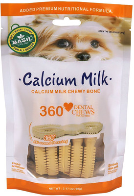 BASIL Basil 360 Calcium Milk Chew Bone Milk Dog Chew(90 g, Pack of 1)