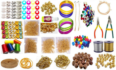 GOELX Silk Thread Jewellery Making Premium Quality Kit, 50 Pair Jhumka Earring Base With Bali Ring, Jewellery Making Materials,Full Of Jewellery Making Items Including Stones & Beads, All Items Set With Silk Thread, Zari Thread, Stone Ball & Tools (26 Ite
GOELX Silk Thread Jewellery Making Premium Quality Kit, 50 Pair Jhumka Earring Base With Bali Ring, Jewellery Making Materials,Full Of Jewellery Making Items Including Stones & Beads, All Items Set With Silk Thread, Zari Thread, Stone Ball & Tools (26 Ite