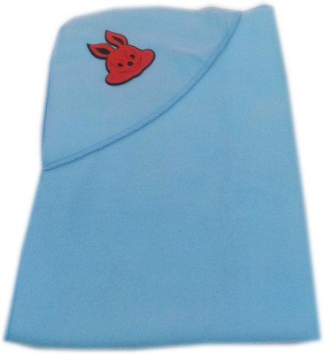 Squnibee Printed Hooded Baby Blanket(100% Wool, Light Blue