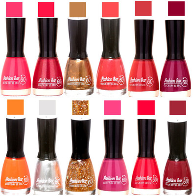 Fashion Bar Pink,Mazanta,Copper,Perfect Pink,Peaches Pink,Plum,Peach,silver,Jari Golden,Voilet,Frost Pink,Deep Purple Nail polish Pink,Mazanta,Copper,Perfect Pink,Peaches Pink,Plum,Peach,silver,Jari Golden,Voilet,Frost Pink,Deep Purple(Pack of 12)
Fashion Bar Pink,Mazanta,Copper,Perfect Pink,Peaches Pink,Plum,Peach,silver,Jari Golden,Voilet,Frost Pink,Deep Purple Nail polish Pink,Mazanta,Copper,Perfect Pink,Peaches Pink,Plum,Peach,silver,Jari Golden,Voilet,Frost Pink,Deep Purple(Pack of 12)