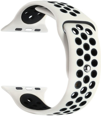 SPARXON Sport Replacement Band- 38mm- White-Black Smart Watch Strap(White, Black), Black;white