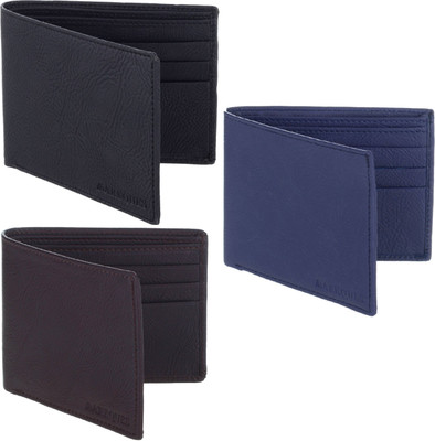 MARKQUES Men Black, Brown, Blue Artificial Leather Wallet(6 Card Slots), Black-01;blue-05;brown-02