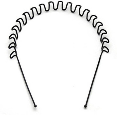 Mahvi Toys Best Quality Zig Zag shaped Unisex metal Hair Band(Black)