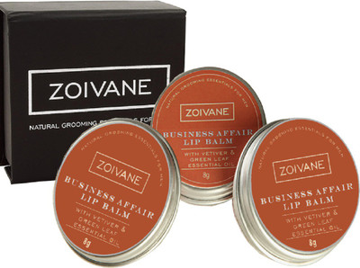 Zoivane Men Pack Of 3-Zoivane Men Business Affair Lip balm (8 gm Per item) Natural(Pack of: 3, 24 g)
Zoivane Men Pack Of 3-Zoivane Men Business Affair Lip balm (8 gm Per item) Natural(Pack of: 3, 24 g)