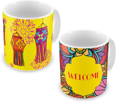 Indigifts Best Festival Gifts Diwali Christmas New Year Kitchen Yellow Designer Festive Welcome Greeting set of 2 Printed Best Quality Ceramics Home Family Friends Ceramic Mug(330 ml, Pack of 2), Multicolor
Indigifts Best Festival Gifts Diwali Christmas New Year Kitchen Yellow Designer Festive Welcome Greeting set of 2 Printed Best Quality Ceramics Home Family Friends Ceramic Mug(330 ml, Pack of 2), Multicolor