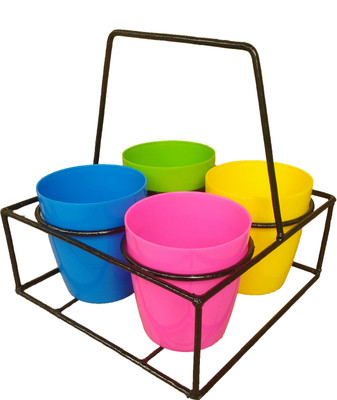 Minerva Naturals Metal Four pot holder - Minerva Naturals Plant Container Set(Metal, Plastic)
Minerva Naturals Metal Four pot holder - Minerva Naturals Plant Container Set(Metal, Plastic)
