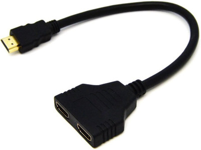LipiWorld TV-out Cable HDMI 2Port Splitter 1080P Male to 2 Female 1 In 2 Out Cable Adapter Splitter -Black(Black, For TV)
LipiWorld TV-out Cable HDMI 2Port Splitter 1080P Male to 2 Female 1 In 2 Out Cable Adapter Splitter -Black(Black, For TV)