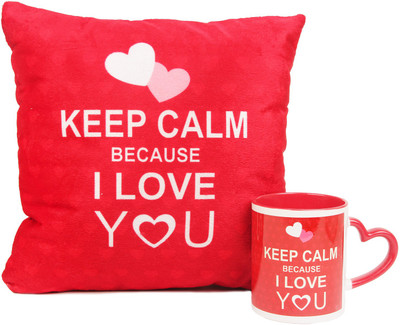Floweraura Mug, Cushion Gift Set