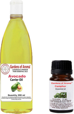 Gardens Of Aroma Camphor Essential Oil And Avocado Carrier Oil(210 ml)