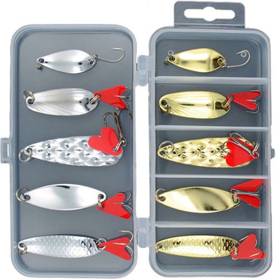 Futaba Spoon Stainless Steel Fishing Lure(Pack of 10, Size 3)