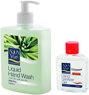 Aquavera Handwash & Sanitizer Combo(600 ml, Bottle, Pack of 2)