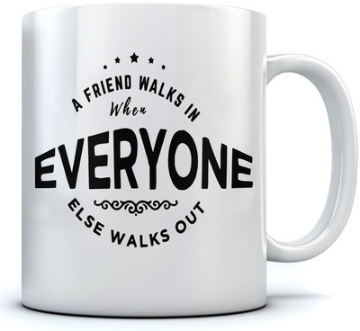 RAMPOSH Coffee / A Friend Walks In /Friendship Quote/ Gift For Birthday/ Gift For Friend/ Gift For Love Ones (1 Pc.) Random Design Ceramic Mug(350 ml), Black;white
RAMPOSH Coffee / A Friend Walks In /Friendship Quote/ Gift For Birthday/ Gift For Friend/ Gift For Love Ones (1 Pc.) Random Design Ceramic Mug(350 ml), Black;white