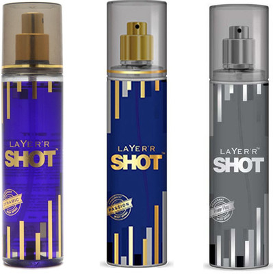 LAYERR SHOT POWER PLAY FRAGRANT BODY SPRAY + SHOT PASSION FRAGRANT BODY SPRAY + SHOT DYNAMIC FRAGRANT Body Spray - For Men(135 ml, Pack of 3)
LAYERR SHOT POWER PLAY FRAGRANT BODY SPRAY + SHOT PASSION FRAGRANT BODY SPRAY + SHOT DYNAMIC FRAGRANT Body Spray - For Men(135 ml, Pack of 3)