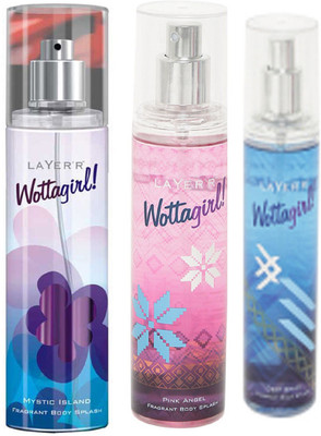 LAYERR MYSTIC ISLAND+LAYERR WOTTA GIRL PINK ANGEL+LAYERR WOTTAGIRL DEEP SPACE Body Spray - For Women(360 ml, Pack of 3)
LAYERR MYSTIC ISLAND+LAYERR WOTTA GIRL PINK ANGEL+LAYERR WOTTAGIRL DEEP SPACE Body Spray - For Women(360 ml, Pack of 3)