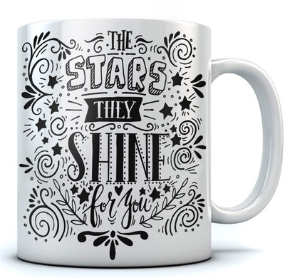 RAMPOSH CoffeeMug/Stars They Shine/Quote/ Motovational/ Gift For Birthday/ Gift For Friend/ Gift For Love Ones/Random Design Ceramic Mug(350 ml), Black;white
RAMPOSH CoffeeMug/Stars They Shine/Quote/ Motovational/ Gift For Birthday/ Gift For Friend/ Gift For Love Ones/Random Design Ceramic Mug(350 ml), Black;white