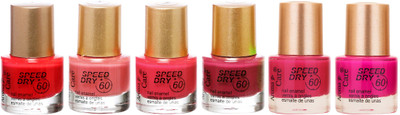 Aroma Care Matte Nail Polish Orange-Nude-Peach-Mauve-Pink-Pink(Pack of 6)