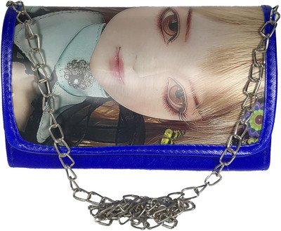 Bizarre Vogue Women Evening/Party Blue PU Sling Bag