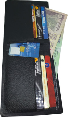 Illios Men Black Artificial Leather Wallet(6 Card Slots)