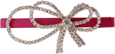 Fayon Party Style Diva Hot Clipk Clip With Double Bow Hair Clip(Pink)