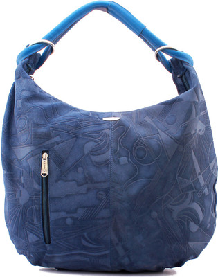 LASALLE Women Casual Blue Genuine Leather Hand-held Bag