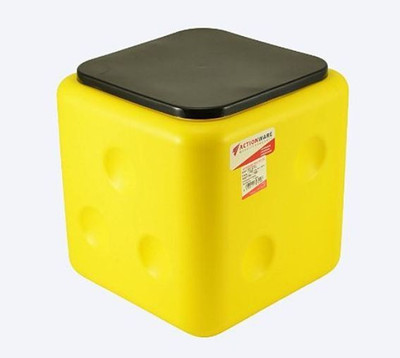 Action Ware Dice stool BY SARANGWARE Living & Bedroom Stool(Yellow)