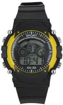 SVM Branded New Arrival Designer 7Lighted Yellow Watch - For Boys & Girls
