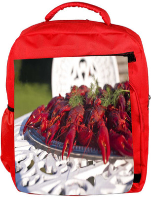 Snoogg Eco Friendly Canvas Crayfishes Backpack Rucksack School Travel Unisex Casual Canvas Bag Bookbag Satchel 5 L Laptop Backpack(Red)