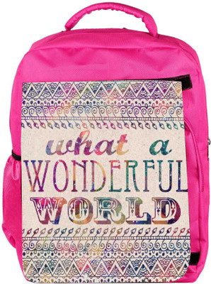 Snoogg Eco Friendly Canvas What A Wonderful World Backpack Rucksack School Travel Unisex Casual Canvas Bag Bookbag Satchel 5 L Backpack(Pink)
Snoogg Eco Friendly Canvas What A Wonderful World Backpack Rucksack School Travel Unisex Casual Canvas Bag Bookbag Satchel 5 L Backpack(Pink)