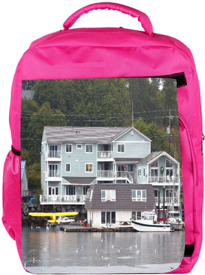 Snoogg Eco Friendly Canvas Alaska Transportation Backpack Rucksack School Travel Unisex Casual Canvas Bag Bookbag Satchel 5 L Backpack(Pink)