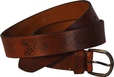 VINAY AND VIJAY Men Casual Brown Genuine Leather Belt
