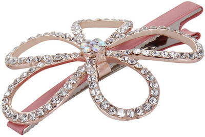 Fayon Fashion Statement Multi Rhinestone Peach Hair Clip(Pink)