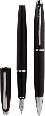 Cross Cross Calais Matte Black Ballpoint Pen & Fountain Pen with Medium Nib in Gift Box (AT0117-14MS) Fountain Pen(Pack of 2)
Cross Cross Calais Matte Black Ballpoint Pen & Fountain Pen with Medium Nib in Gift Box (AT0117-14MS) Fountain Pen(Pack of 2)
