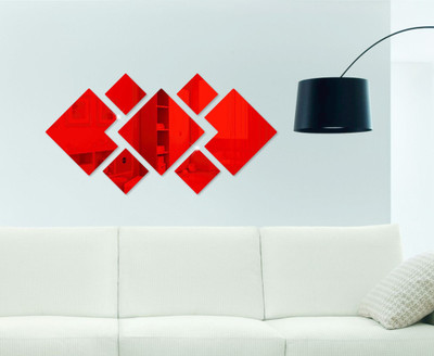 Naveed Arts Acrylic wall stciker Sticker(Pack of 1, Red mirror