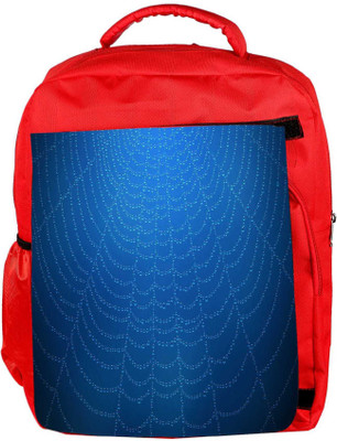 Snoogg Eco Friendly Canvas Blue Spider Web Designer Backpack Rucksack School Travel Unisex Casual Canvas Bag Bookbag Satchel 5 L Backpack(Red)