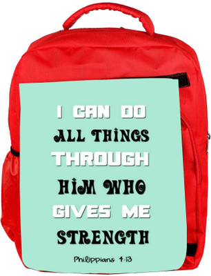 Snoogg Eco Friendly Canvas Him Who Gives Me Strength Quote Backpack Rucksack School Travel Unisex Casual Canvas Bag Bookbag Satchel 5 L Backpack(Red)
Snoogg Eco Friendly Canvas Him Who Gives Me Strength Quote Backpack Rucksack School Travel Unisex Casual Canvas Bag Bookbag Satchel 5 L Backpack(Red)