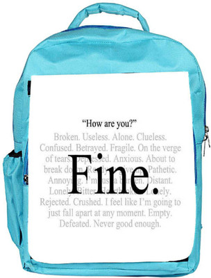 Snoogg Eco Friendly Canvas Im Fine Express Yourself Backpack Rucksack School Travel Unisex Casual Canvas Bag Bookbag Satchel 5 L Backpack(Blue)
Snoogg Eco Friendly Canvas Im Fine Express Yourself Backpack Rucksack School Travel Unisex Casual Canvas Bag Bookbag Satchel 5 L Backpack(Blue)
