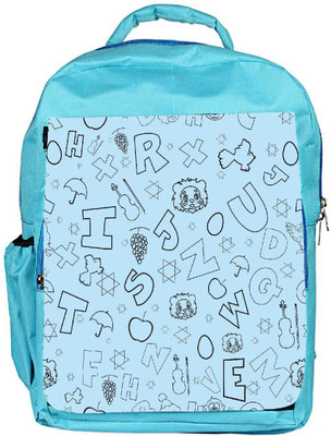 Snoogg Eco Friendly Canvas Black Alphabets Designer Backpack Rucksack School Travel Unisex Casual Canvas Bag Bookbag Satchel 5 L Backpack(Blue)