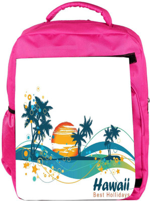 Snoogg Eco Friendly Canvas Summer Illustration Backpack Rucksack School Travel Unisex Casual Canvas Bag Bookbag Satchel 5 L Backpack(Pink)
